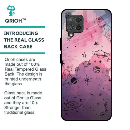 Space Doodles Glass Case for Samsung Galaxy M42