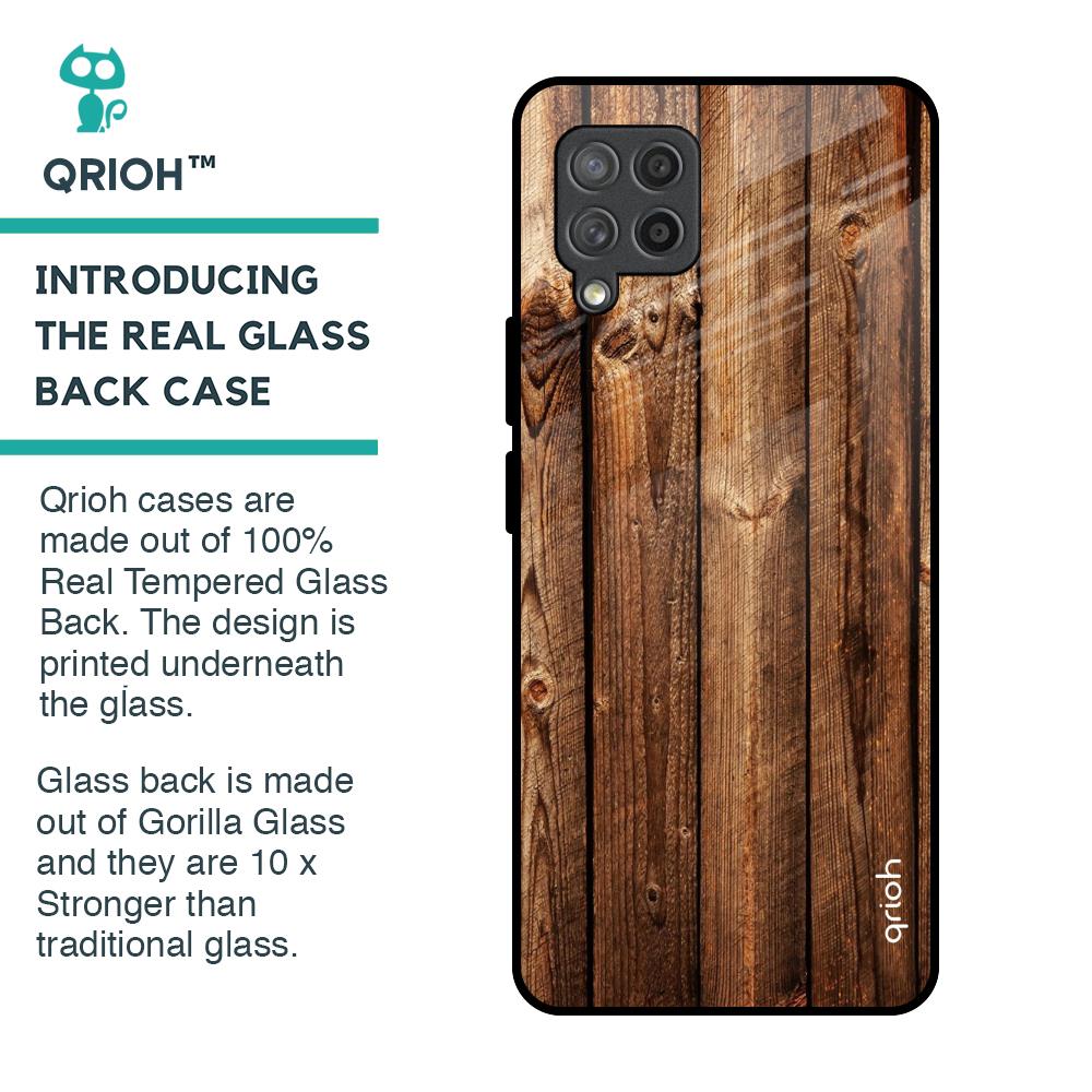 Timber Printed Glass Case for Samsung Galaxy M42