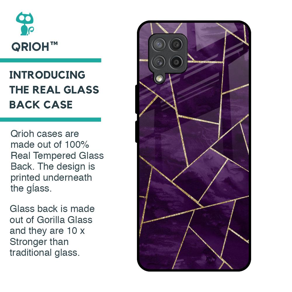 Geometric Purple Glass Case For Samsung Galaxy M42