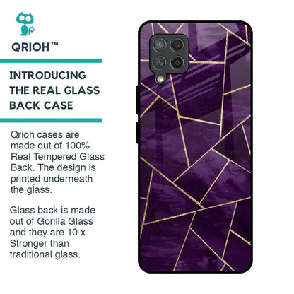 Geometric Purple Glass Case For Samsung Galaxy M42