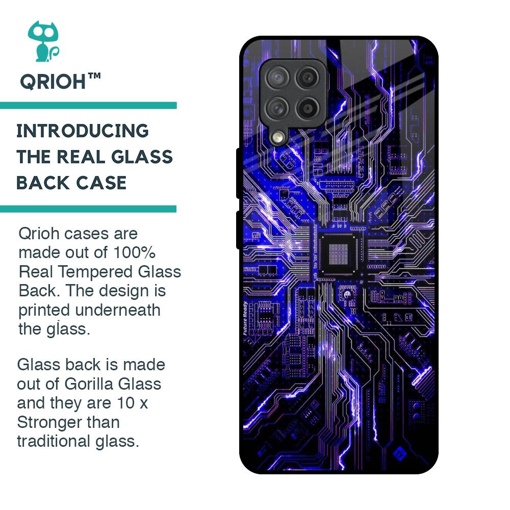 Techno Color Pattern Glass Case For Samsung Galaxy M42