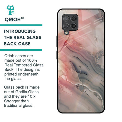 Pink And Grey Marble Glass Case For Samsung Galaxy M42