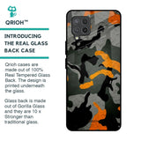 Camouflage Orange Glass Case For Samsung Galaxy M42