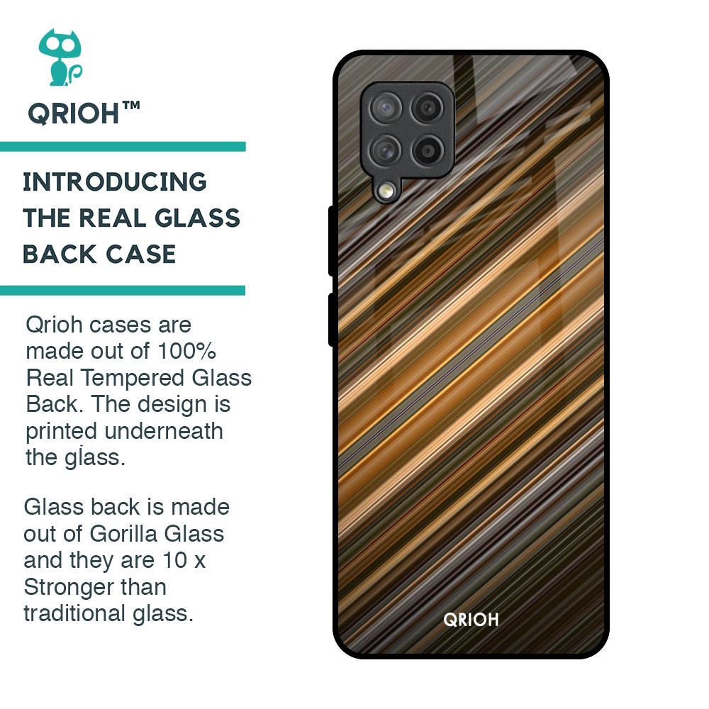 Diagonal Slash Pattern Glass Case for Samsung Galaxy M42