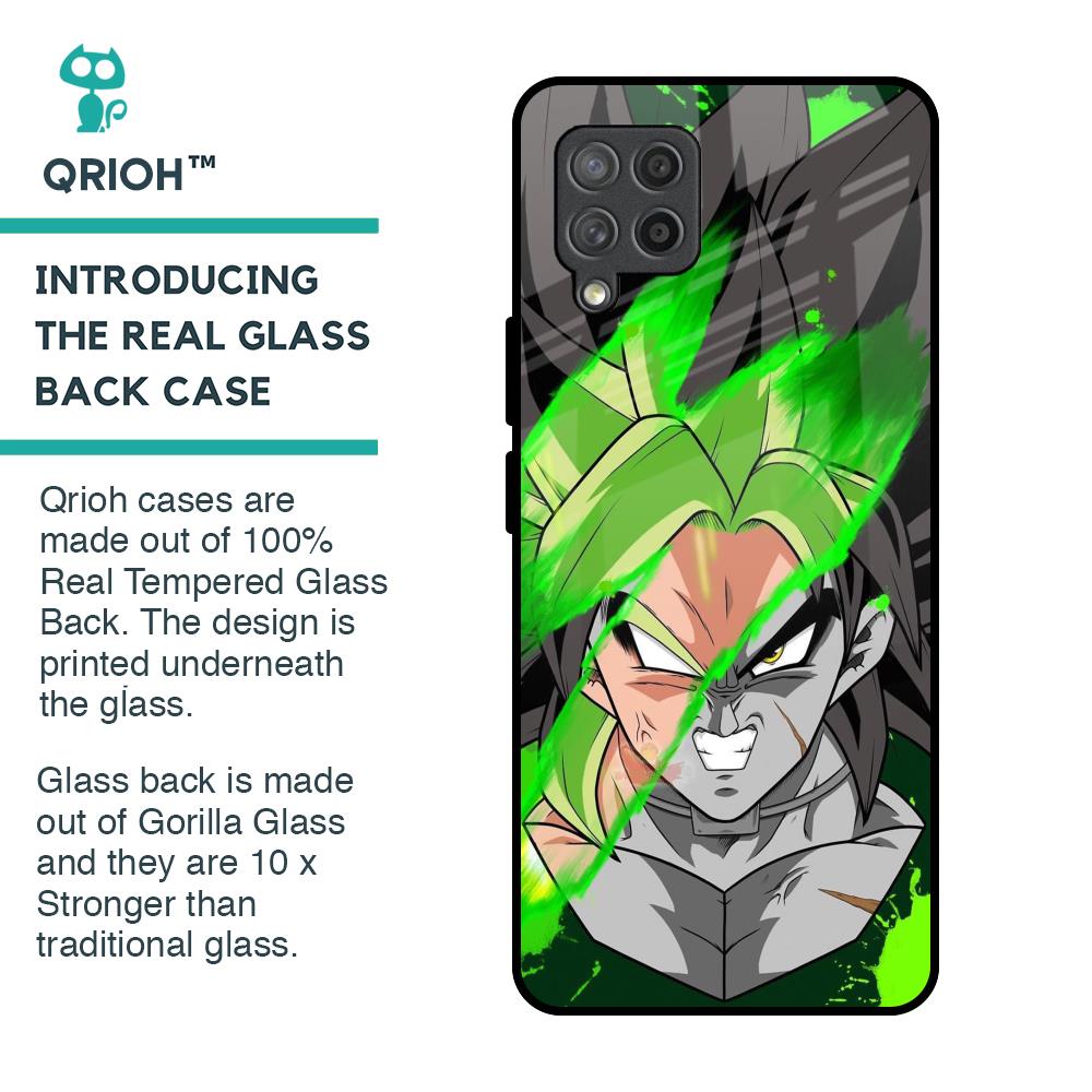 Anime Green Splash Glass Case for Samsung Galaxy M42