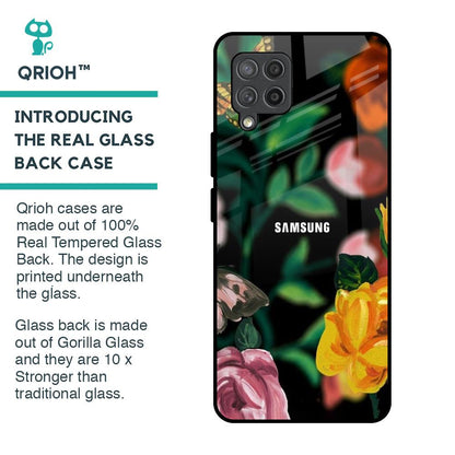 Flowers & Butterfly Glass Case for Samsung Galaxy M42