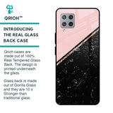 Marble Texture Pink Glass Case For Samsung Galaxy M42