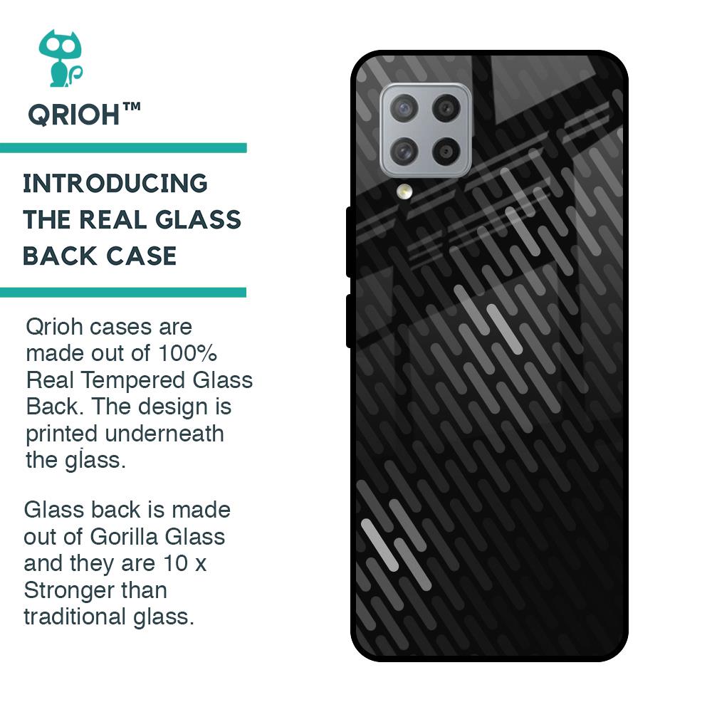 Dark Abstract Pattern Glass Case For Samsung Galaxy M42