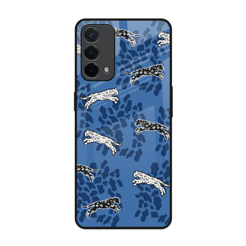 Blue Cheetah Oppo A74 Glass Back Cover Online