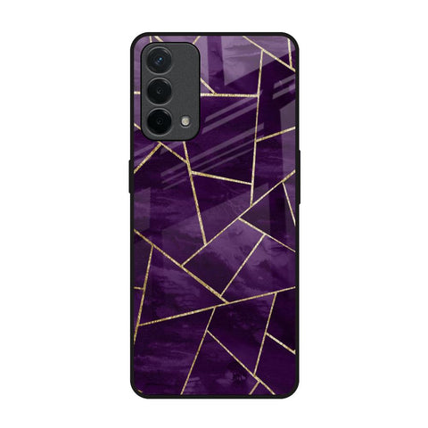 Geometric Purple Oppo A74 Glass Back Cover Online