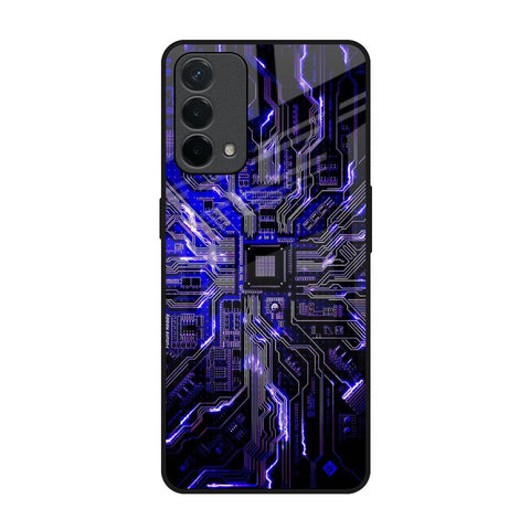 Techno Color Pattern Oppo A74 Glass Back Cover Online