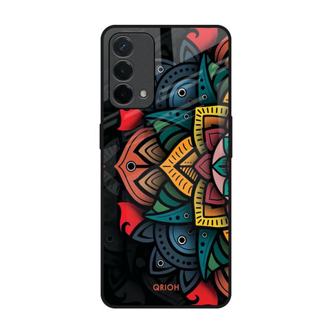 Retro Gorgeous Flower Oppo A74 Glass Back Cover Online