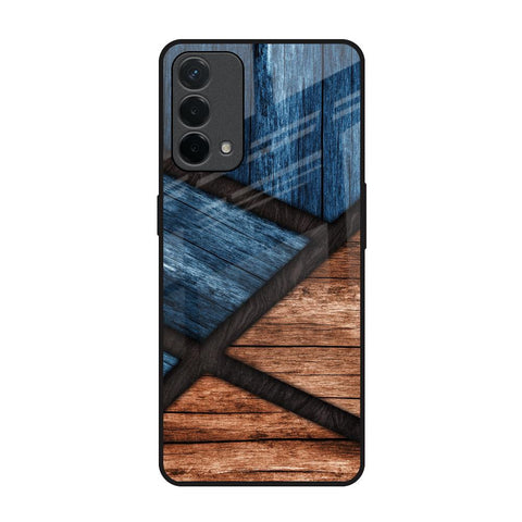 Wooden Tiles Oppo A74 Glass Back Cover Online