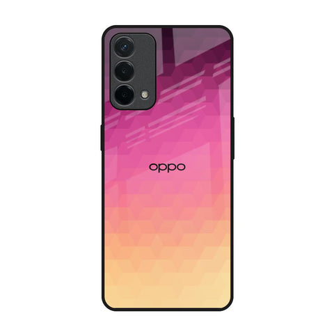 Geometric Pink Diamond Oppo A74 Glass Back Cover Online