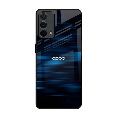 Blue Rough Abstract Oppo A74 Glass Back Cover Online