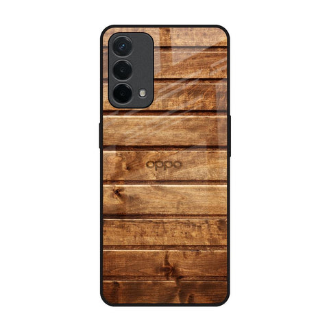 Wooden Planks Oppo A74 Glass Back Cover Online