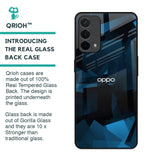 Polygonal Blue Box Glass Case For Oppo A74