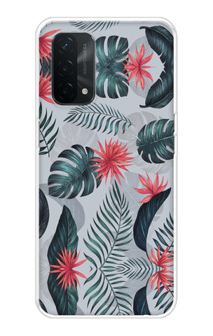 Retro Floral Leaf Oppo A74 Back Cover