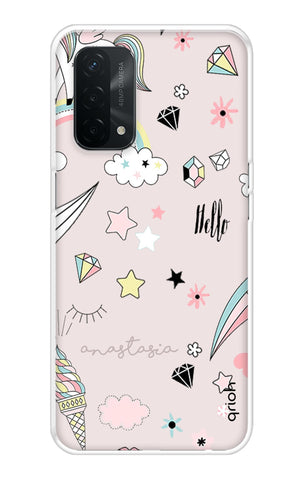 Unicorn Doodle Oppo A74 Back Cover