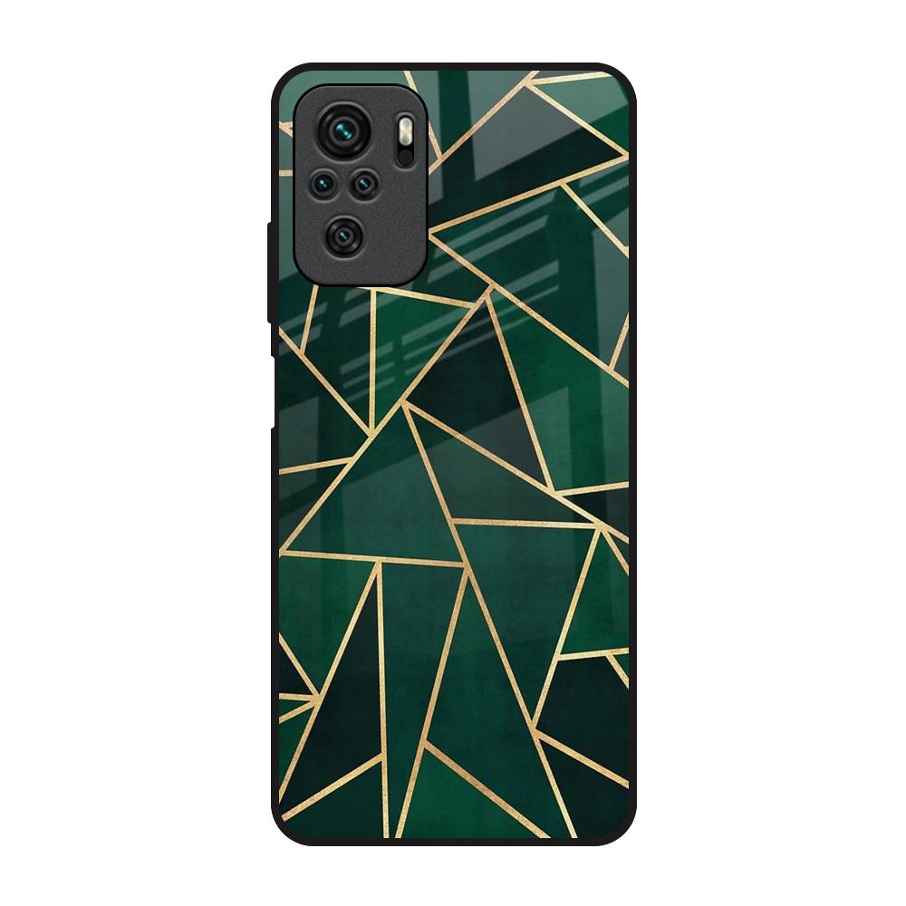 Abstract Green Redmi Note 10S Glass Back Cover Online