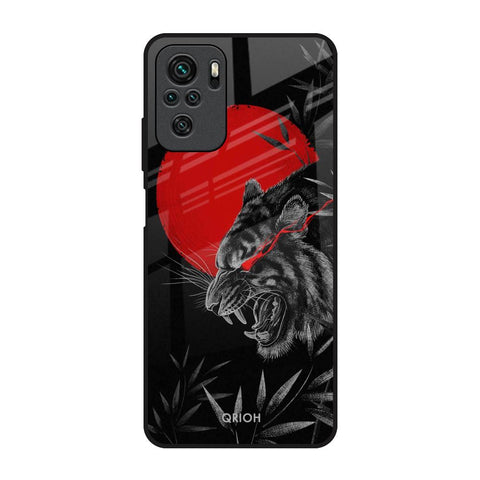 Red Moon Tiger Redmi Note 10S Glass Back Cover Online