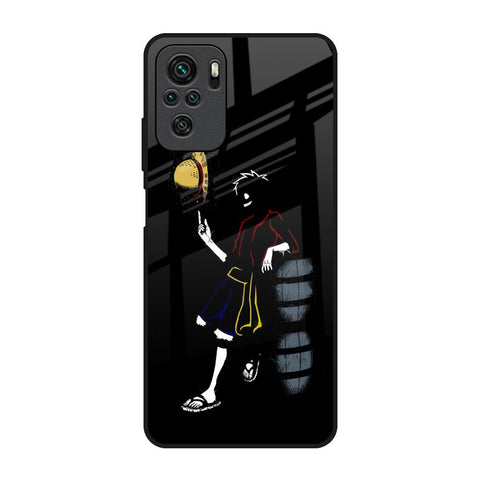 Luffy Line Art Redmi Note 10S Glass Back Cover Online