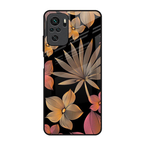 Lines Pattern Flowers Redmi Note 10S Glass Back Cover Online