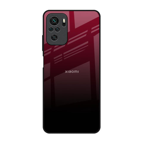 Wine Red Redmi Note 10S Glass Back Cover Online