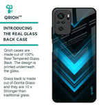 Vertical Blue Arrow Glass Case For Redmi Note 10S