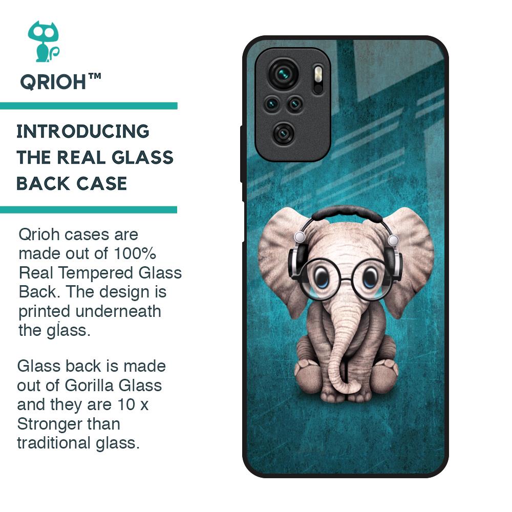 Adorable Baby Elephant Glass Case For Redmi Note 10S