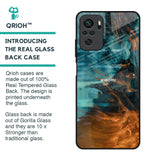 Golden Splash Glass Case for Redmi Note 10S