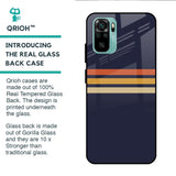 Tricolor Stripes Glass Case For Redmi Note 10S