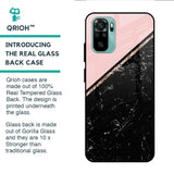 Marble Texture Pink Glass Case For Redmi Note 10S
