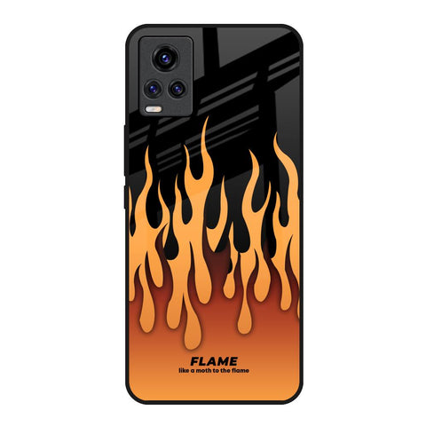 Fire Flame Vivo Y73 Glass Back Cover Online
