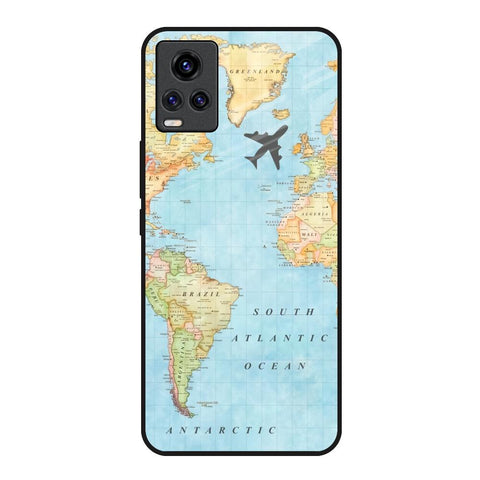 Travel Map Vivo Y73 Glass Back Cover Online