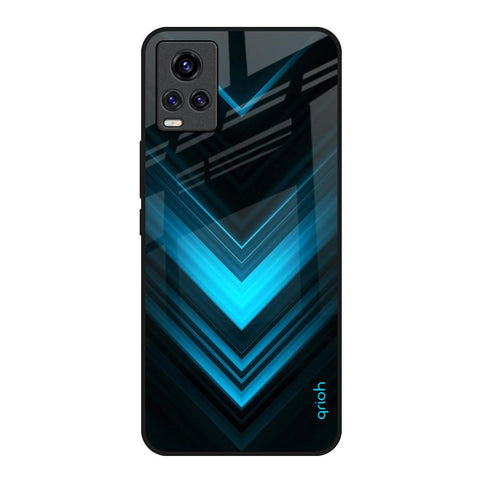 Vertical Blue Arrow Vivo Y73 Glass Back Cover Online
