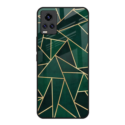 Abstract Green Vivo Y73 Glass Back Cover Online