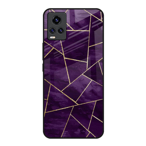 Geometric Purple Vivo Y73 Glass Back Cover Online