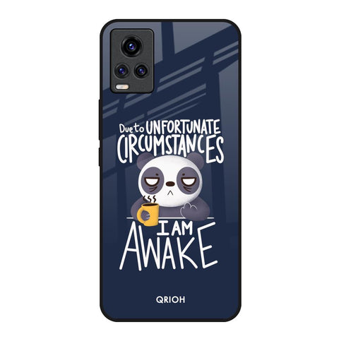 Struggling Panda Vivo Y73 Glass Back Cover Online