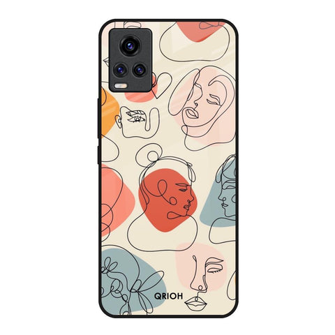 Abstract Faces Vivo Y73 Glass Back Cover Online
