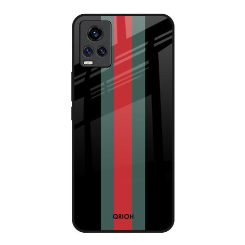 Vertical Stripes Vivo Y73 Glass Back Cover Online