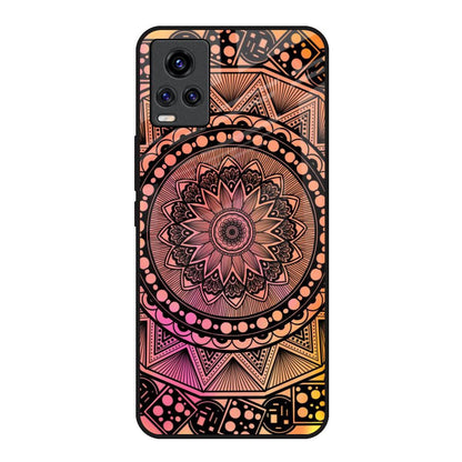Floral Mandala Vivo Y73 Glass Back Cover Online