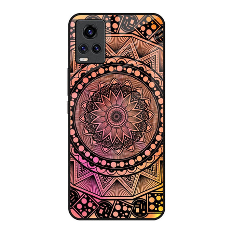 Floral Mandala Vivo Y73 Glass Back Cover Online