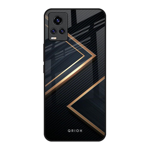 Sleek Golden & Navy Vivo Y73 Glass Back Cover Online
