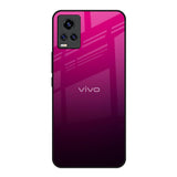 Purple Ombre Pattern Vivo Y73 Glass Back Cover Online