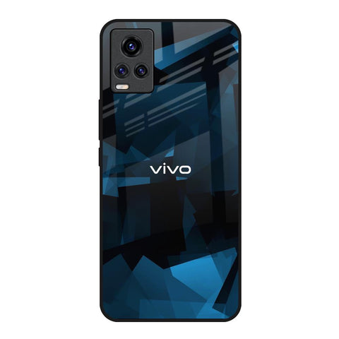 Polygonal Blue Box Vivo Y73 Glass Back Cover Online