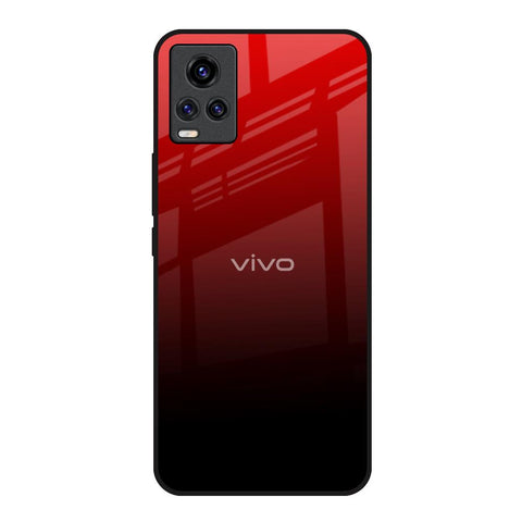 Maroon Faded Vivo Y73 Glass Back Cover Online