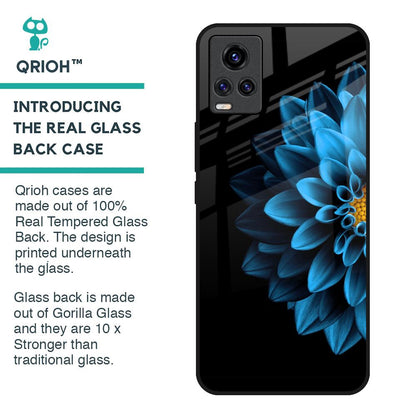 Half Blue Flower Glass Case for Vivo Y73