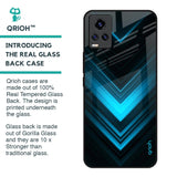 Vertical Blue Arrow Glass Case For Vivo Y73
