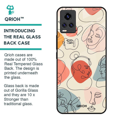 Abstract Faces Glass Case for Vivo Y73